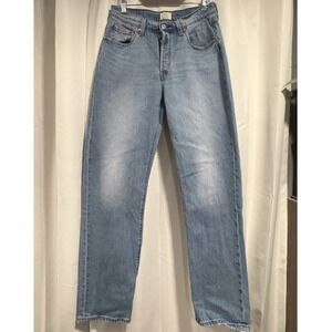 Levis 501 Curve Light Wash High Rise Straight Leg Button Fly Jeans W30 L32